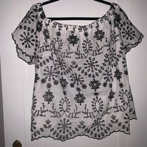Off the shoulder eyelet top NWT